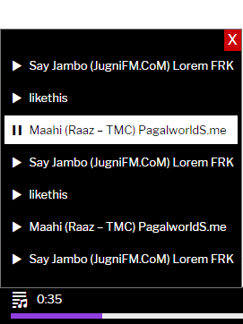 Bottom Sticky Music Player Mobile