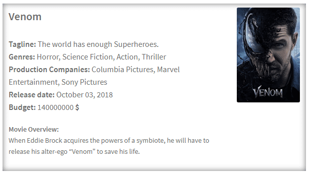 Movie WordPress Plugin Default Theme
