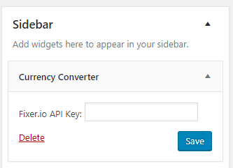 Currency converter widget backend