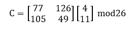 key matrix. Substituting all the values in the decryption formula