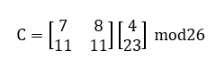 first column matrix and substitute hill