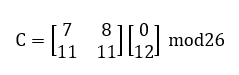 second column matrix of hill cipher encryption