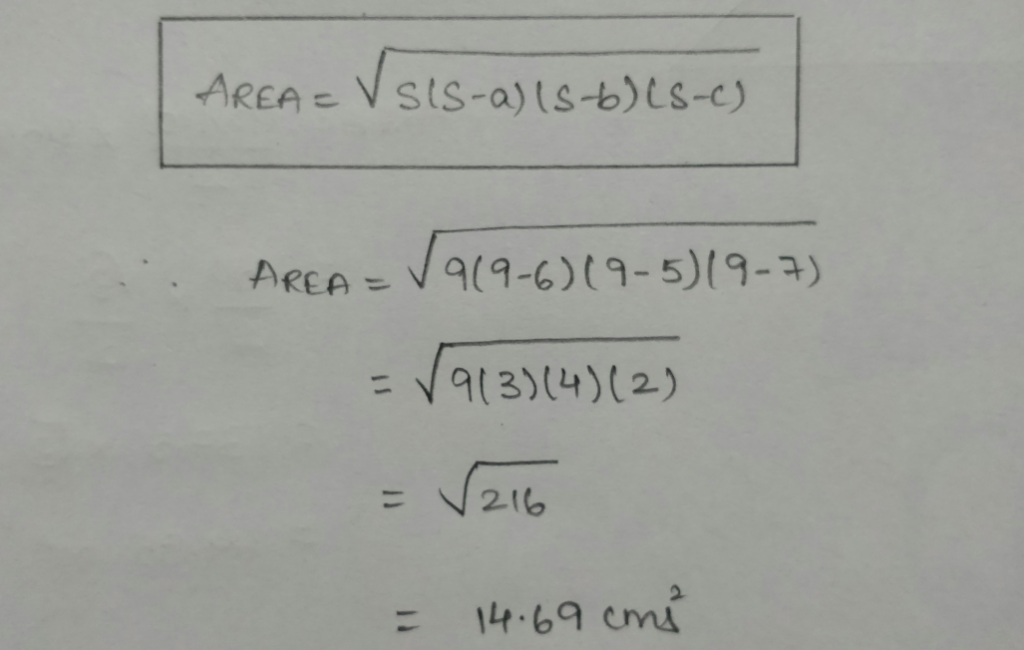 Calculating the Area of Triangle in all 4 ways in Java - CodeSpeedy