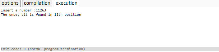 find the position of rightmost unset bit of a number in C++