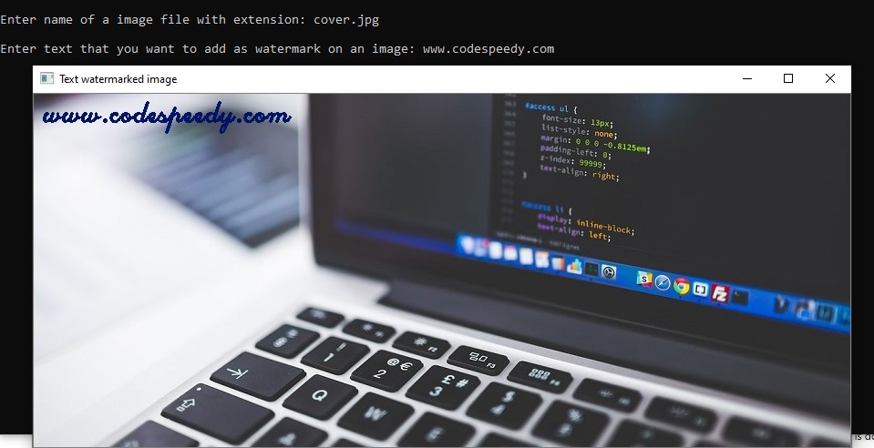Output image of C++ watermarking