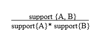 lift formula in Apriori algorithm in Python