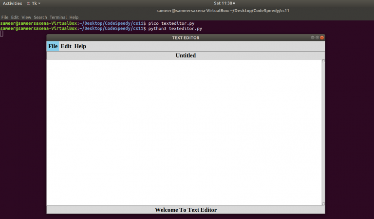 Create a Text Editor in Python - CodeSpeedy