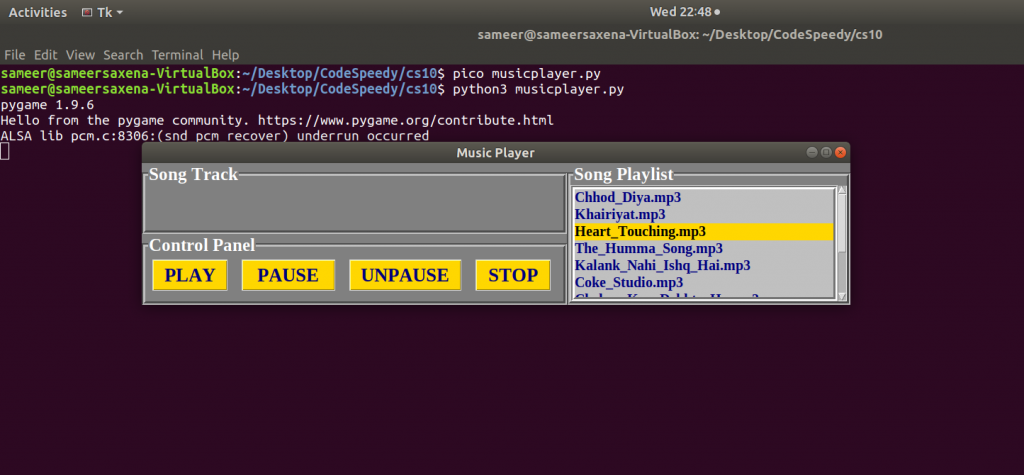 Build a Music Player in Python from Scratch - CodeSpeedy