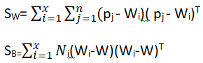 compute the scatter matrix using the following formula