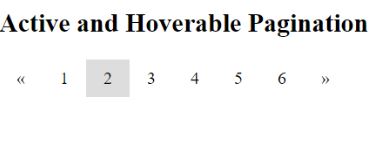 Active and Hoverable Pagination: