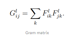 Gram matrix of representation