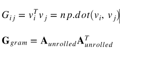 Gram matrix formula