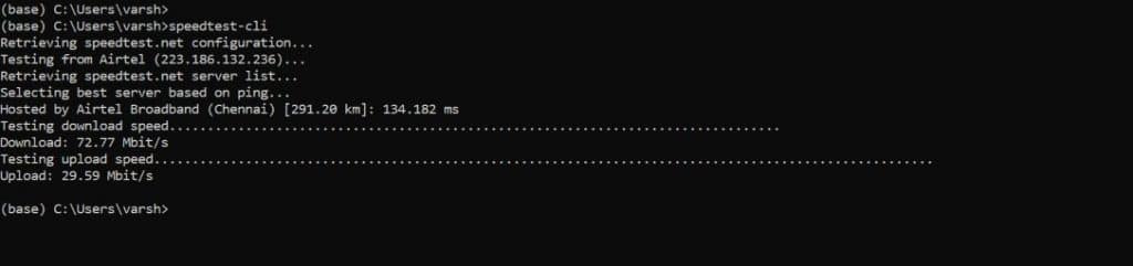 How to check internet speed using Python - CodeSpeedy