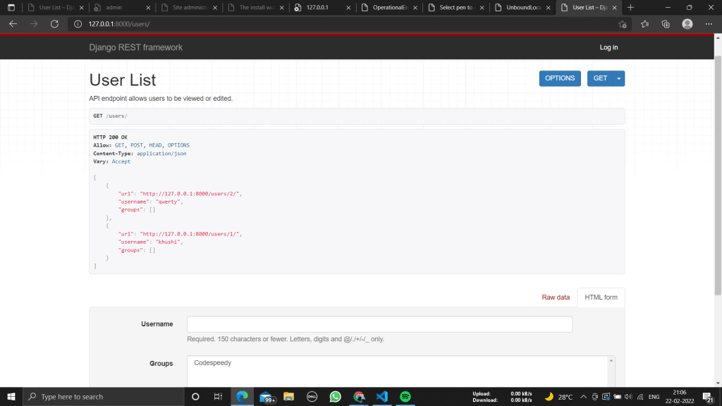 Create an API in Django Python - CodeSpeedy