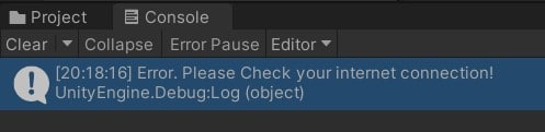 How to check internet connection in Unity