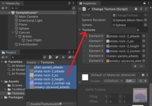 Change Texture dynamically in Unity with C# - CodeSpeedy