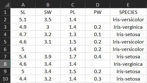 iris excel file