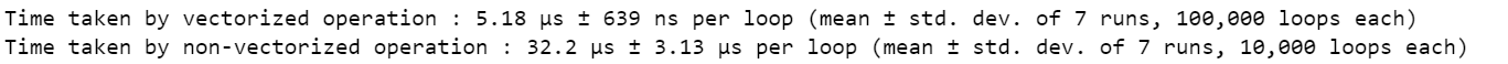 calculate the time taken using for loop in the specific range