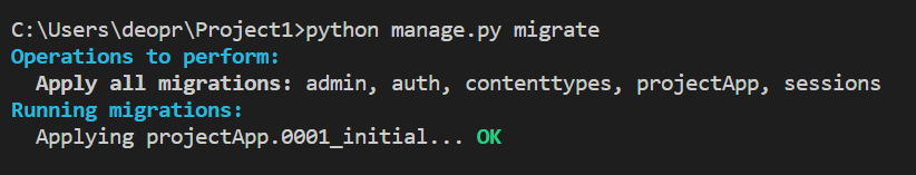 python manage.py migrate