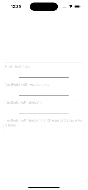 Textfield with reserved space for limited lines