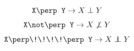 Perpendicular ( , ⫫) and Not Perpendicular ( ̸) symbol in LaTeX ...