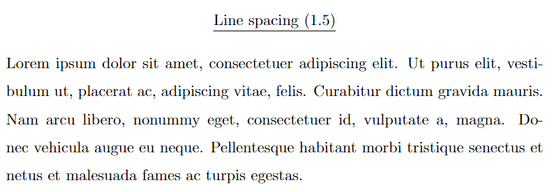 Line spacing 1.5 in paragraph. 