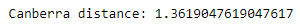 Canberra distance in Python