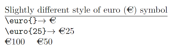 Slightly different style of euro symbol.