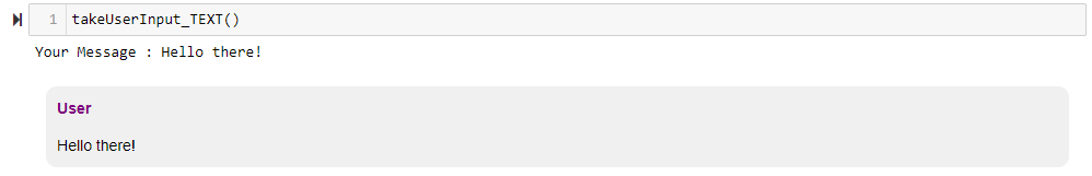 User Text Input Output