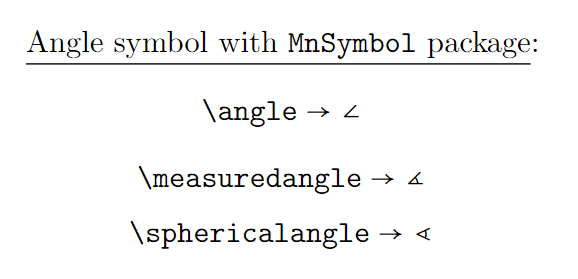 angle symbols with mnsymbol package.
