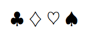  clubs, diamonds, hearts, and spades symbol.