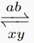 \xrightleftharpoons[xy]{ab}