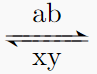 \autorightleftharpoons{ab}{xy}
