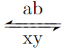 \autoleftrightharpoons{ab}{xy}