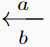 \xlongleftarrow[b]{a}