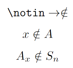 not element of symbol.