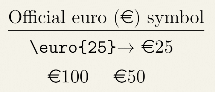 Official euro (€) symbol in LaTeX
