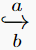 \xhookrightarrow[b]{a}