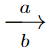\xlongrightarrow[b]{a}