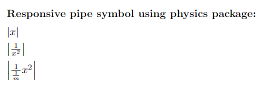absolute value symbol with physics package.