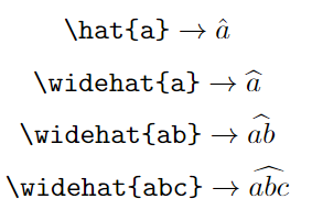 hat symbol over a letter.