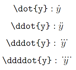 multiple dots over a letter.