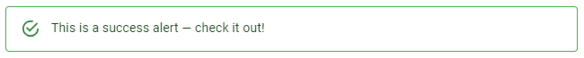 outlined success alert in material UI