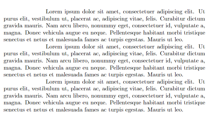 Paragraph indentation set globally.