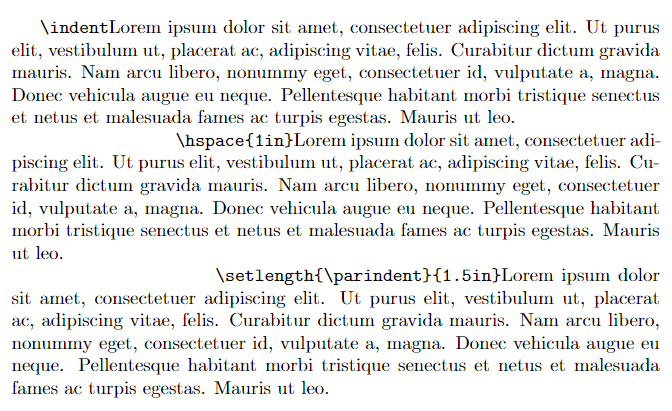 Set indentation on specific paragraph.