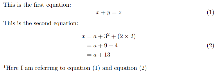 referring equations.