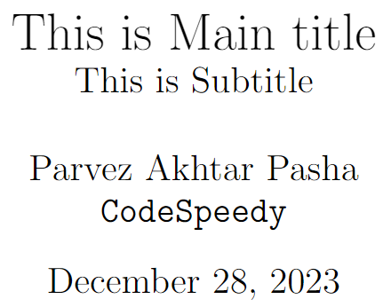 title of the document.