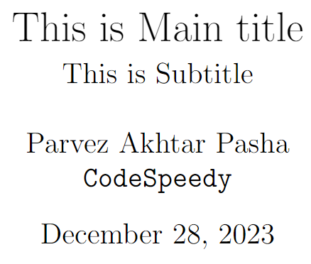 title of the document.