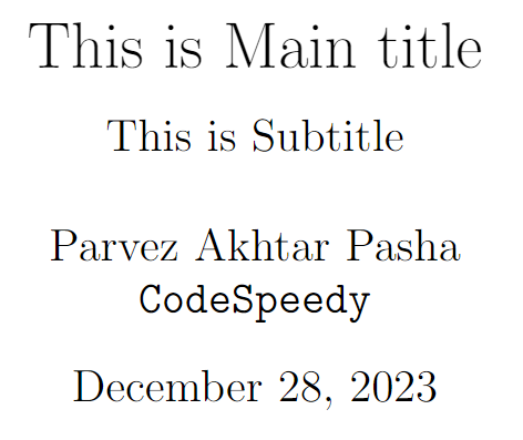 title of the document.