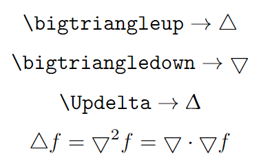 Delta and nabla symbol.